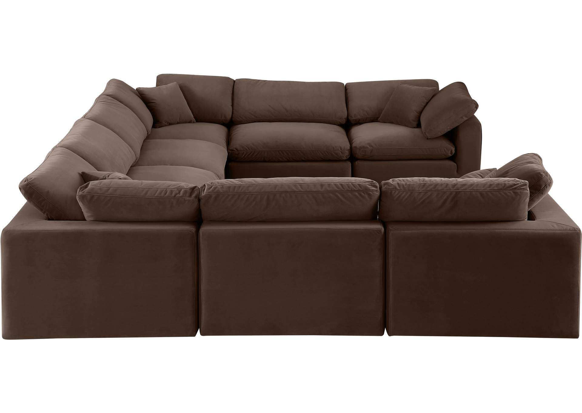 Comfy Brown Velvet Modular Sectional,Meridian Furniture