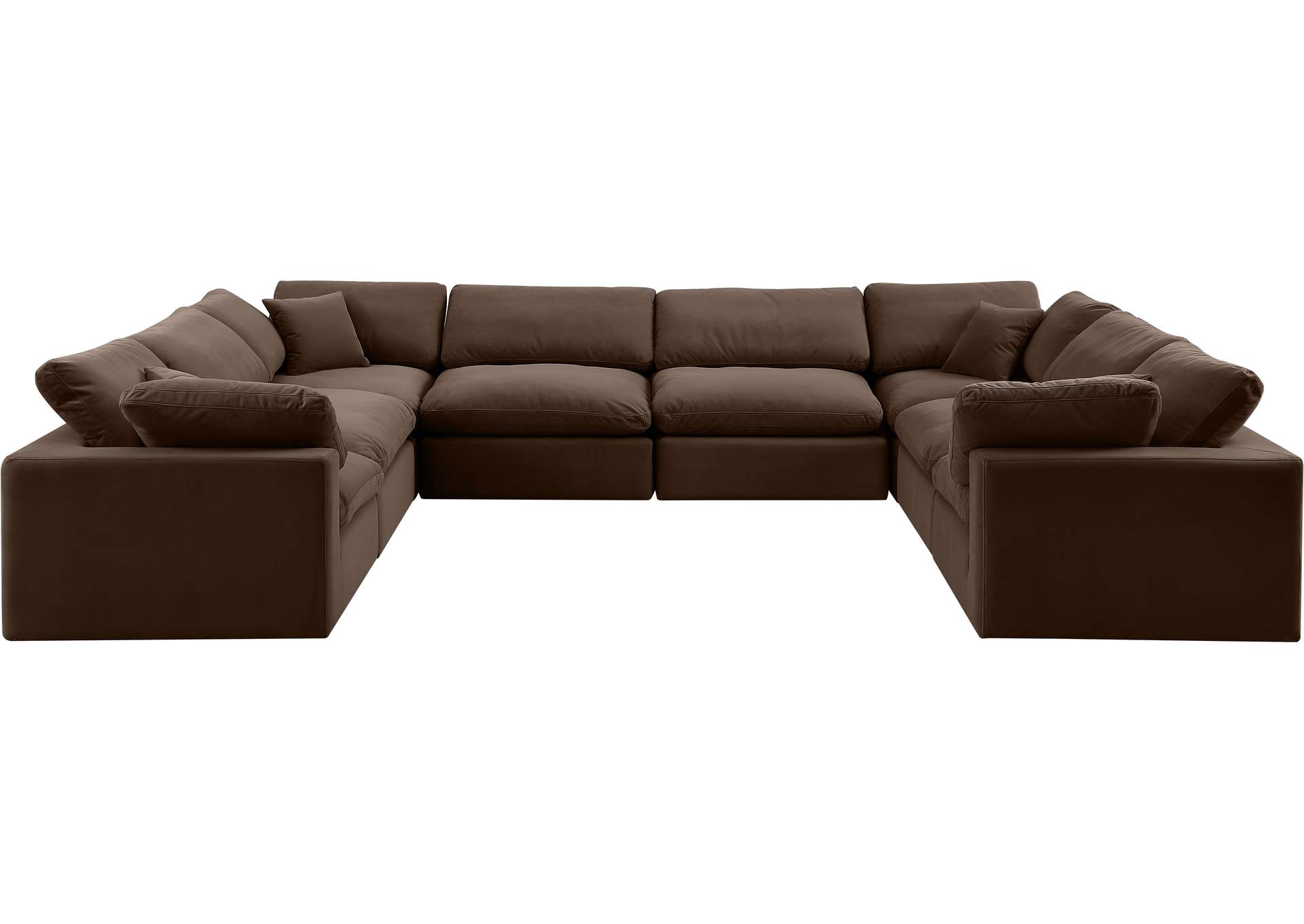 Comfy Brown Velvet Modular Sectional,Meridian Furniture