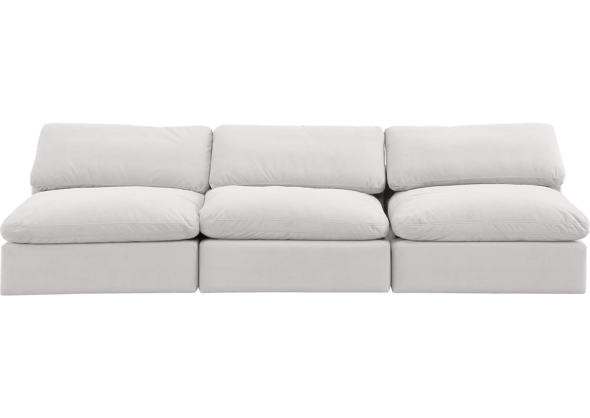 Comfy Cream Velvet Modular Sofa,Meridian Furniture