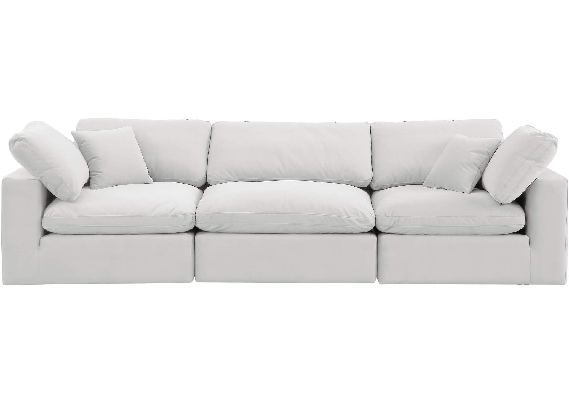 Comfy Cream Velvet Modular Sofa,Meridian Furniture