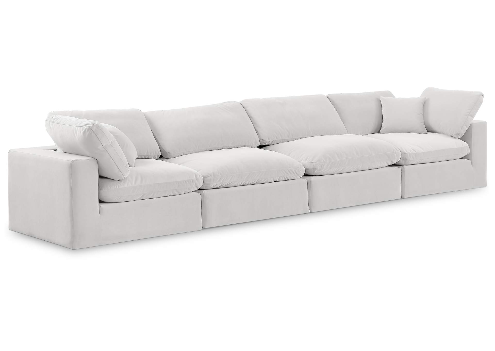 Comfy Cream Velvet Modular Sofa,Meridian Furniture