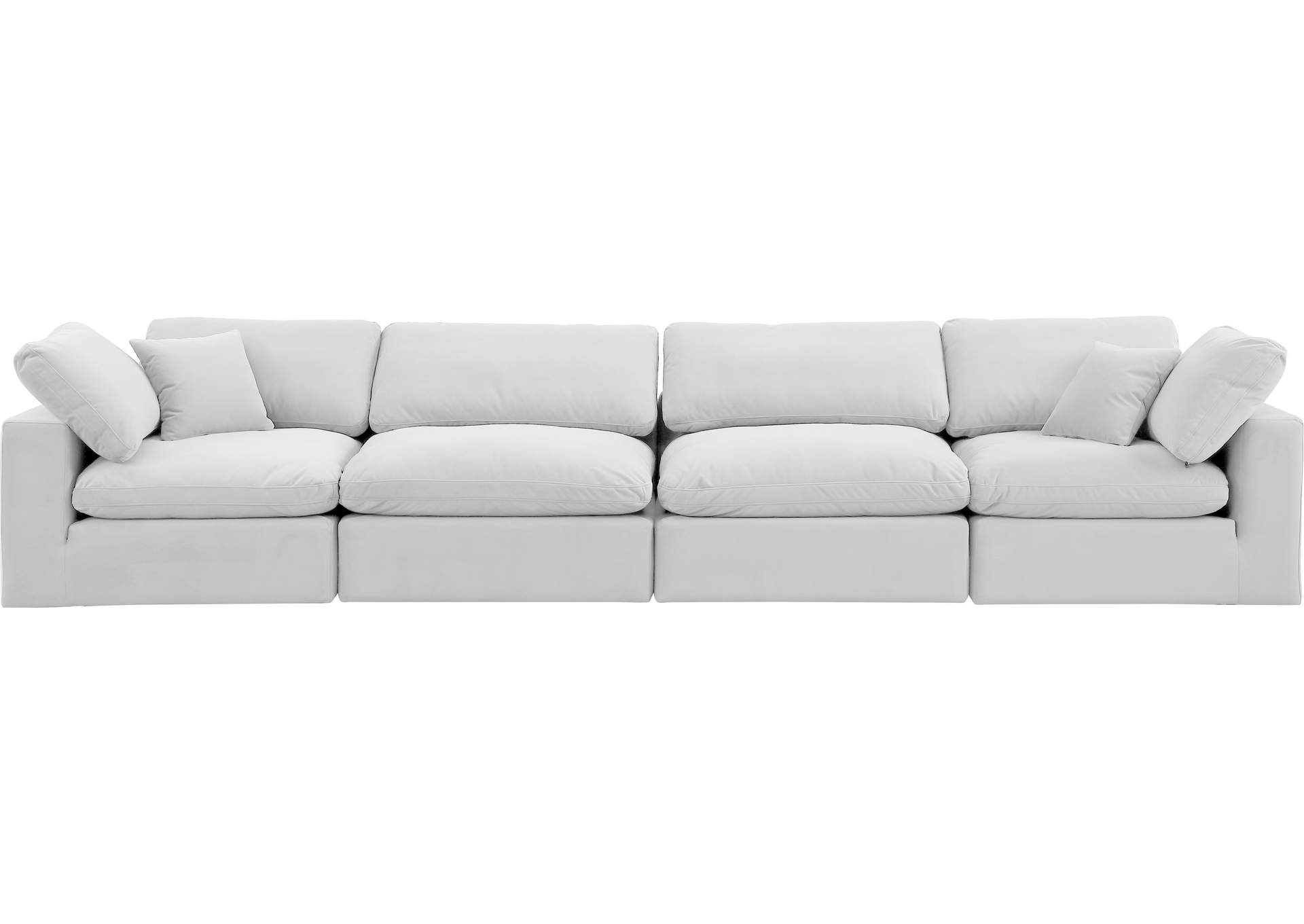 Comfy Cream Velvet Modular Sofa,Meridian Furniture