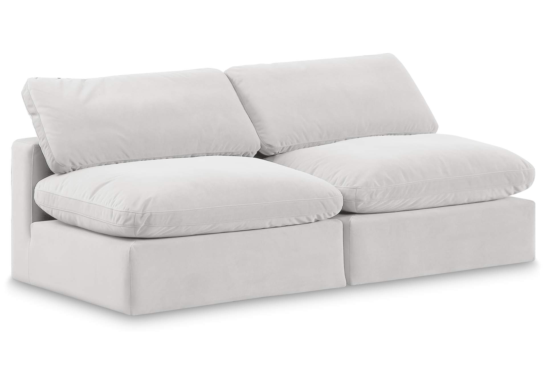 Comfy Cream Velvet Modular Sofa,Meridian Furniture