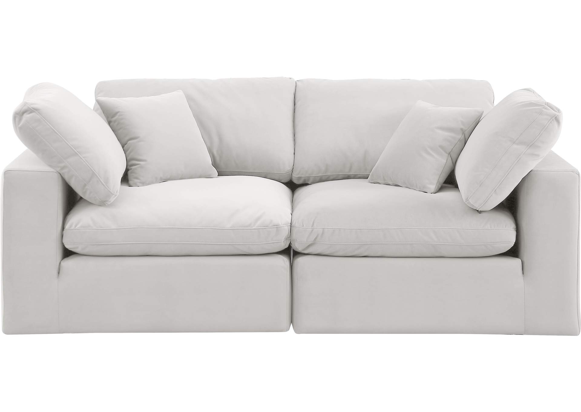 Comfy Cream Velvet Modular Sofa,Meridian Furniture