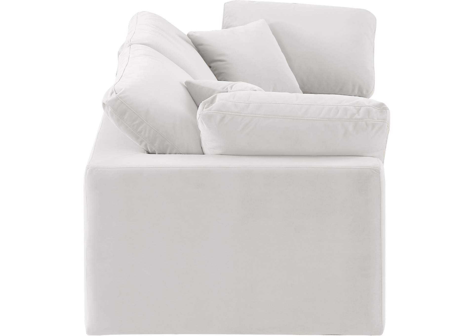 Comfy Cream Velvet Modular Sofa,Meridian Furniture