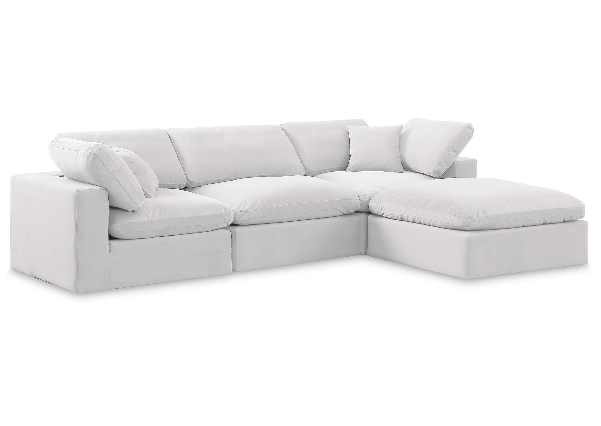 Comfy Cream Velvet Modular Sectional,Meridian Furniture