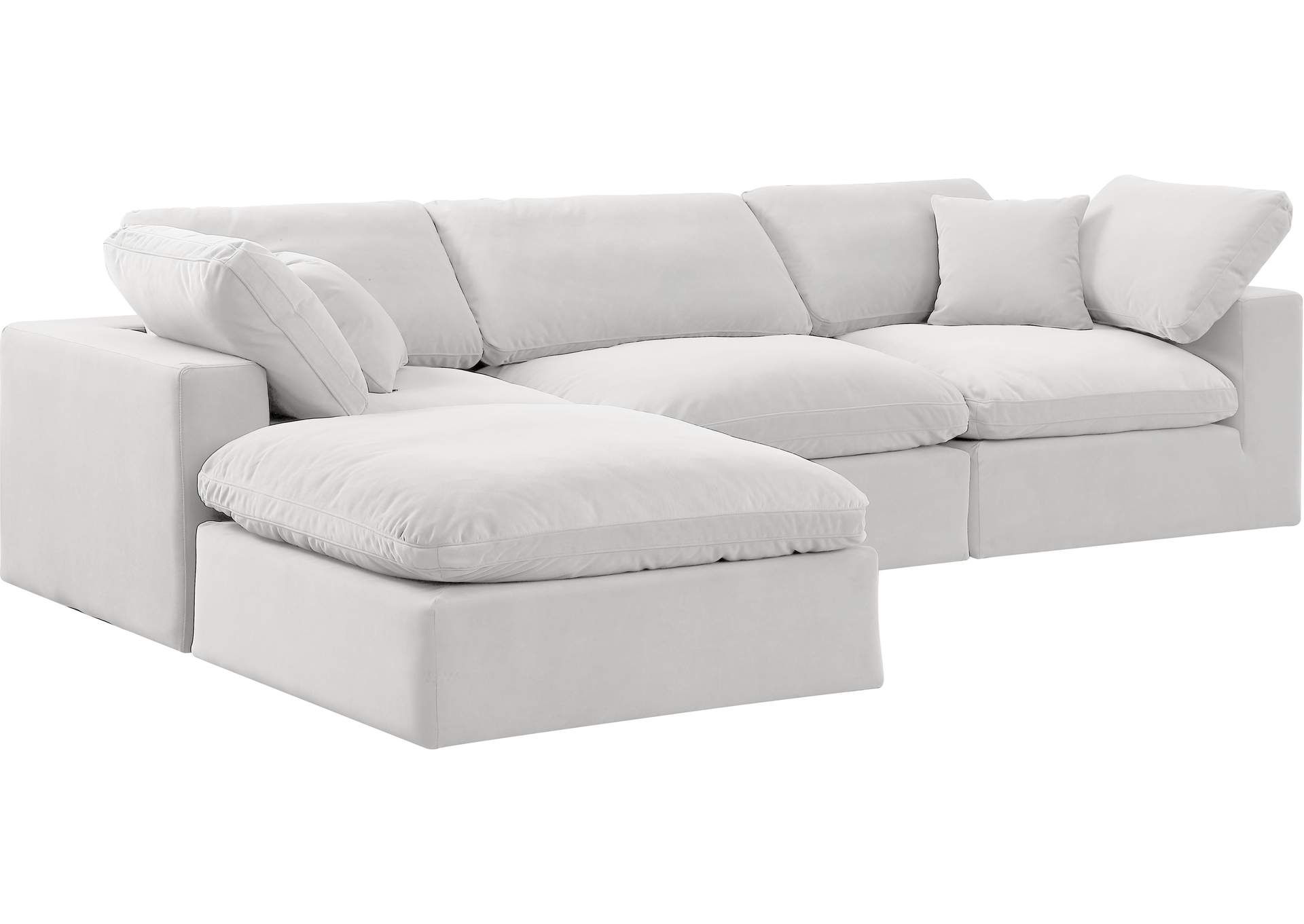 Comfy Cream Velvet Modular Sectional,Meridian Furniture