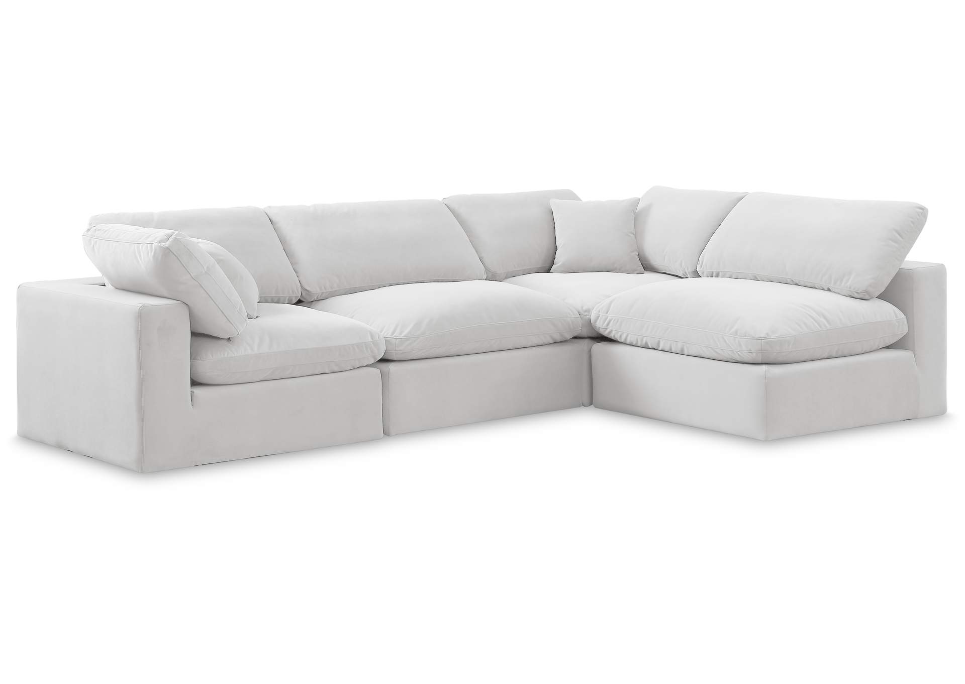Comfy Cream Velvet Modular Sectional,Meridian Furniture