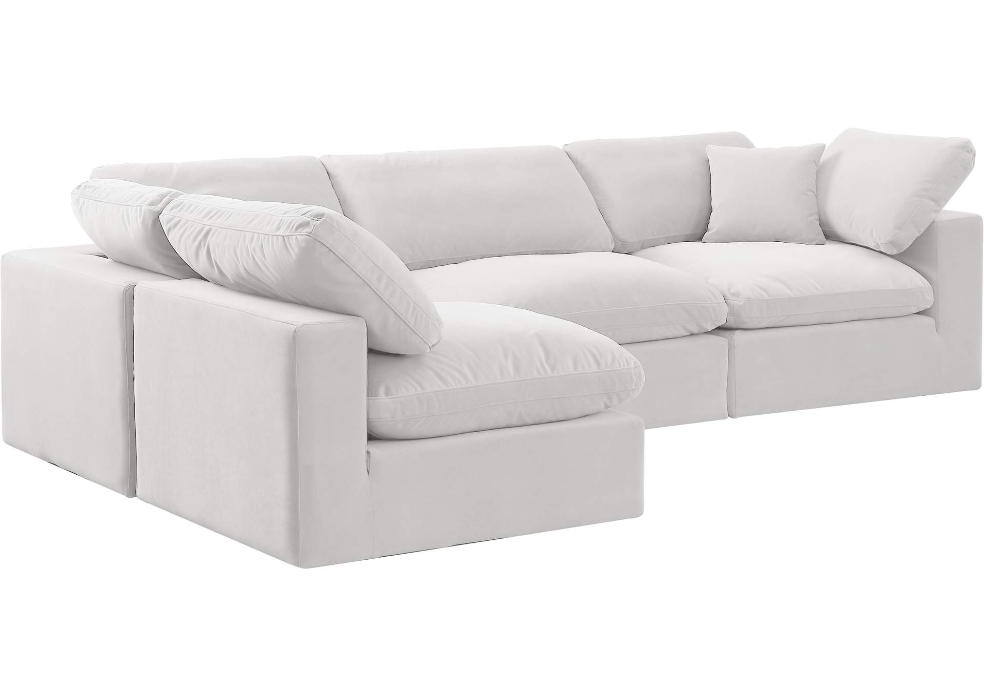 Comfy Cream Velvet Modular Sectional,Meridian Furniture
