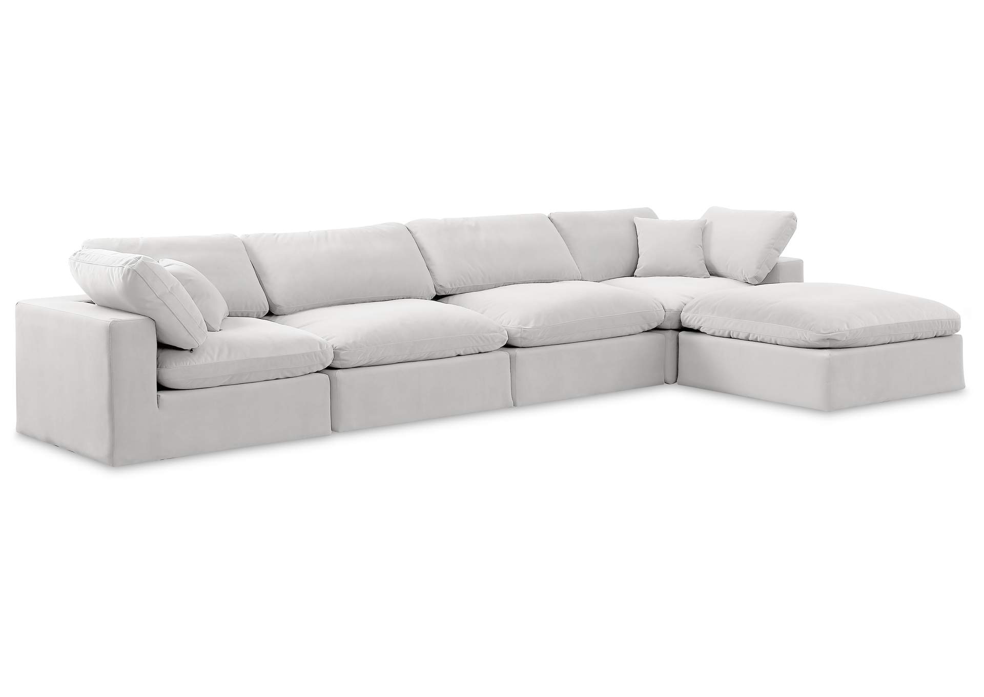 Comfy Cream Velvet Modular Sectional,Meridian Furniture