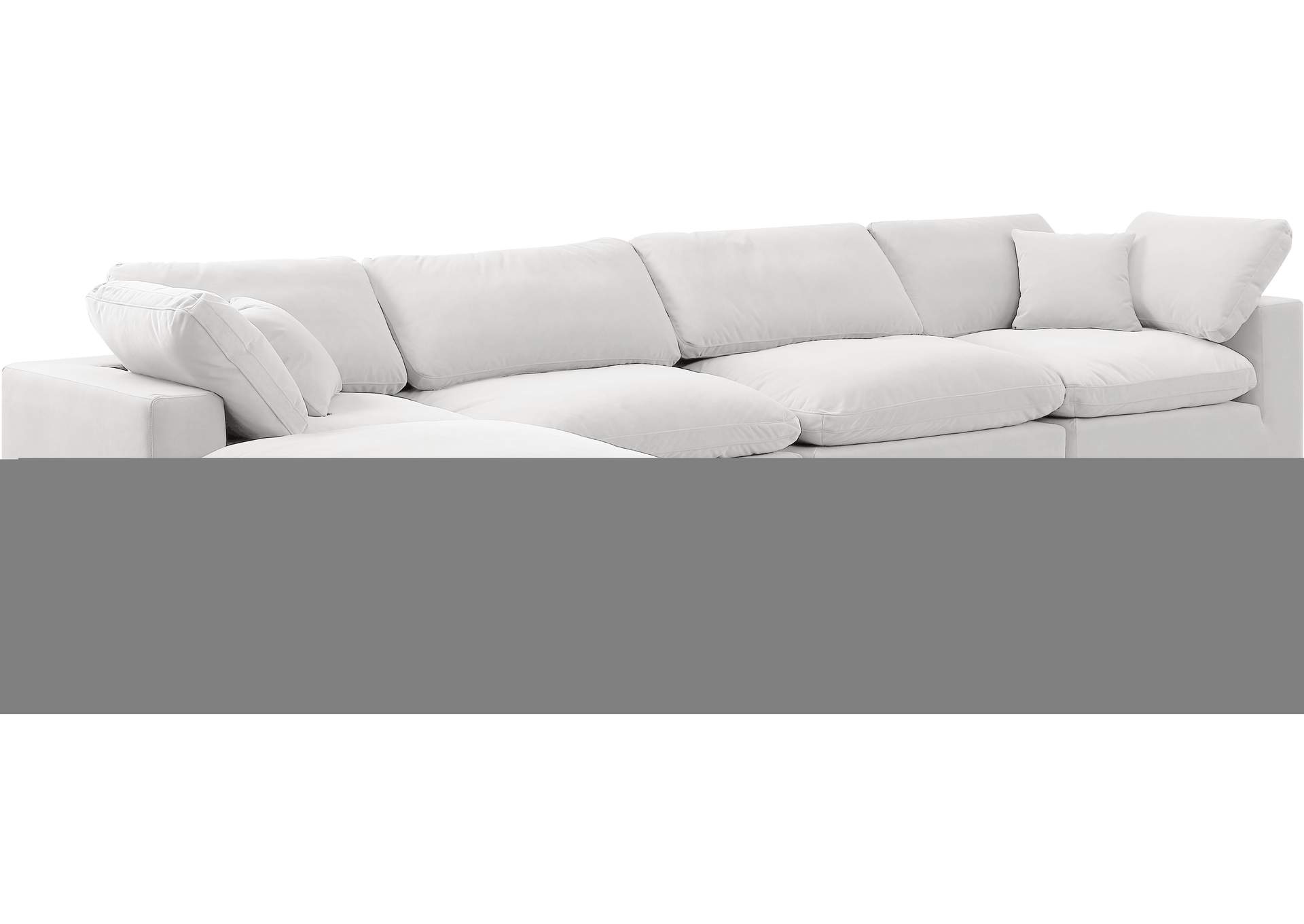 Comfy Cream Velvet Modular Sectional,Meridian Furniture