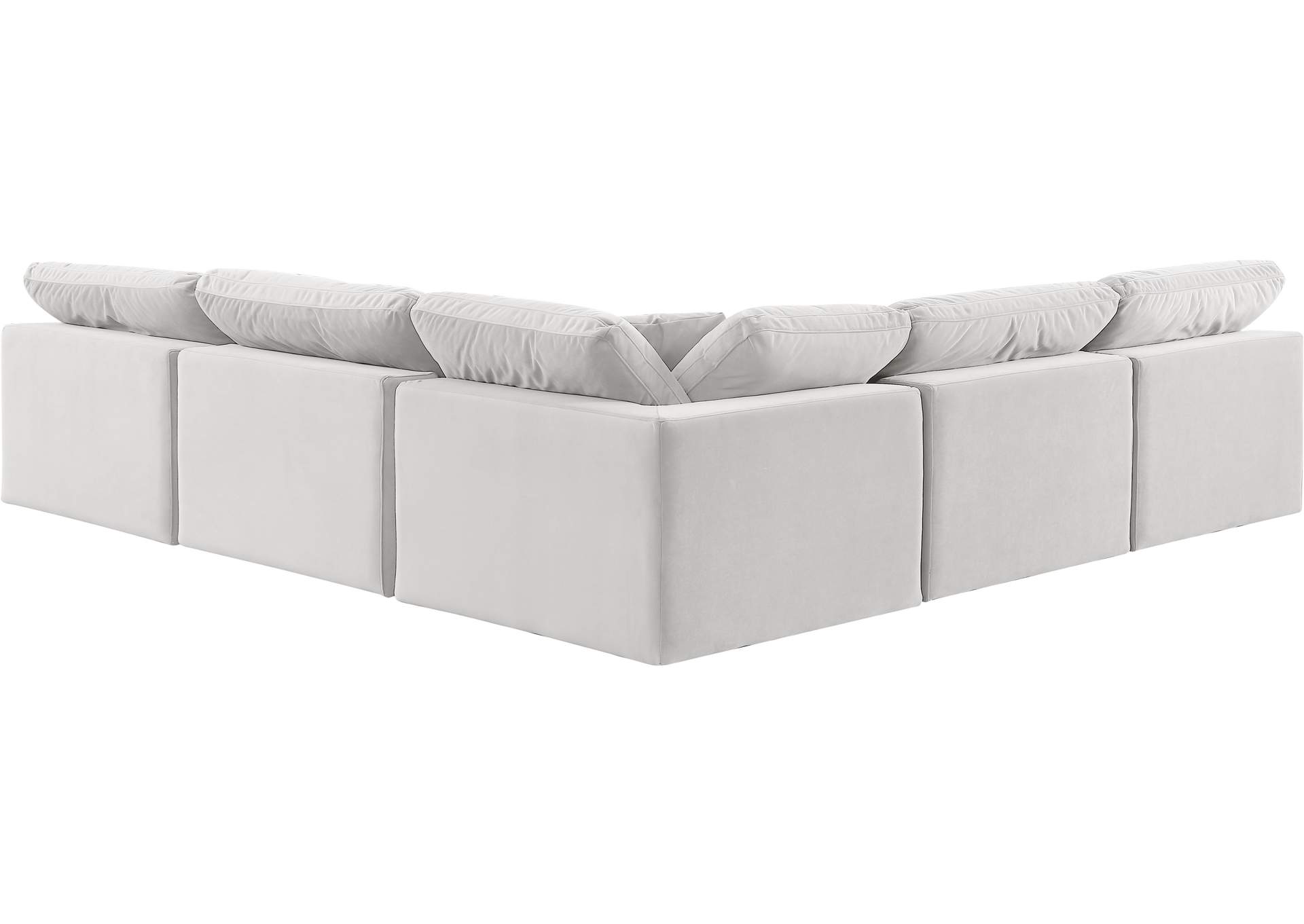 Comfy Cream Velvet Modular Sectional,Meridian Furniture