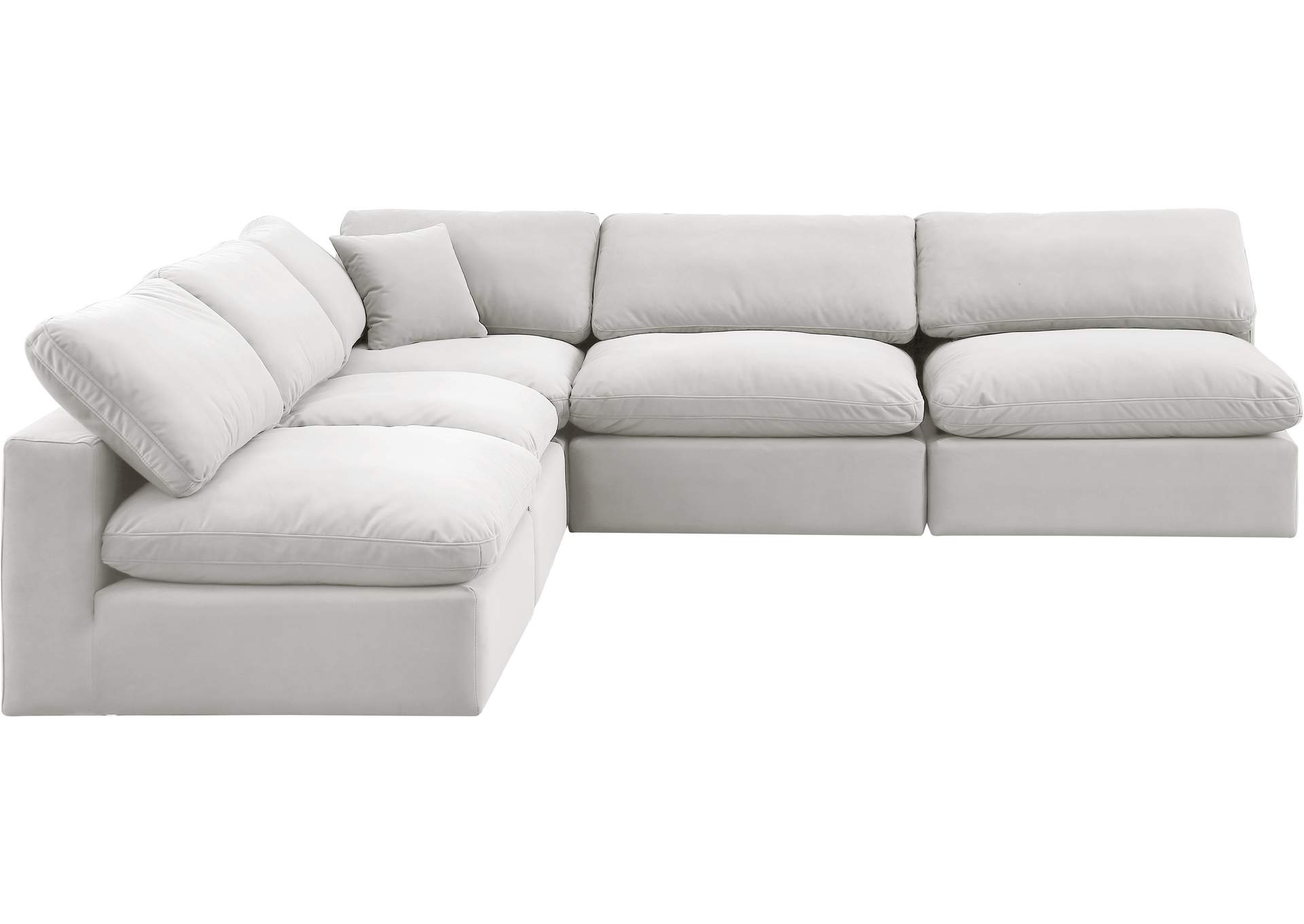 Comfy Cream Velvet Modular Sectional,Meridian Furniture