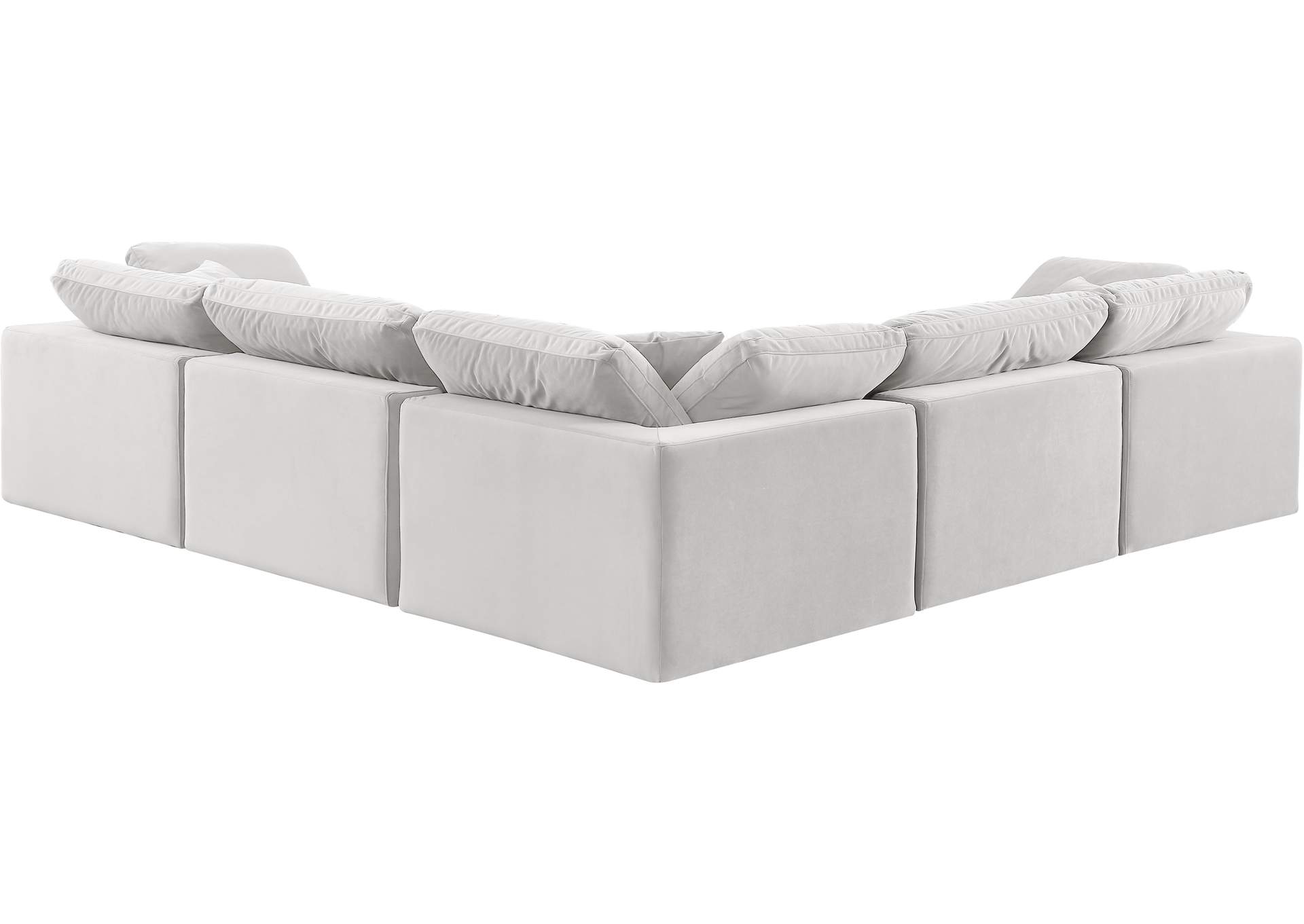 Comfy Cream Velvet Modular Sectional,Meridian Furniture