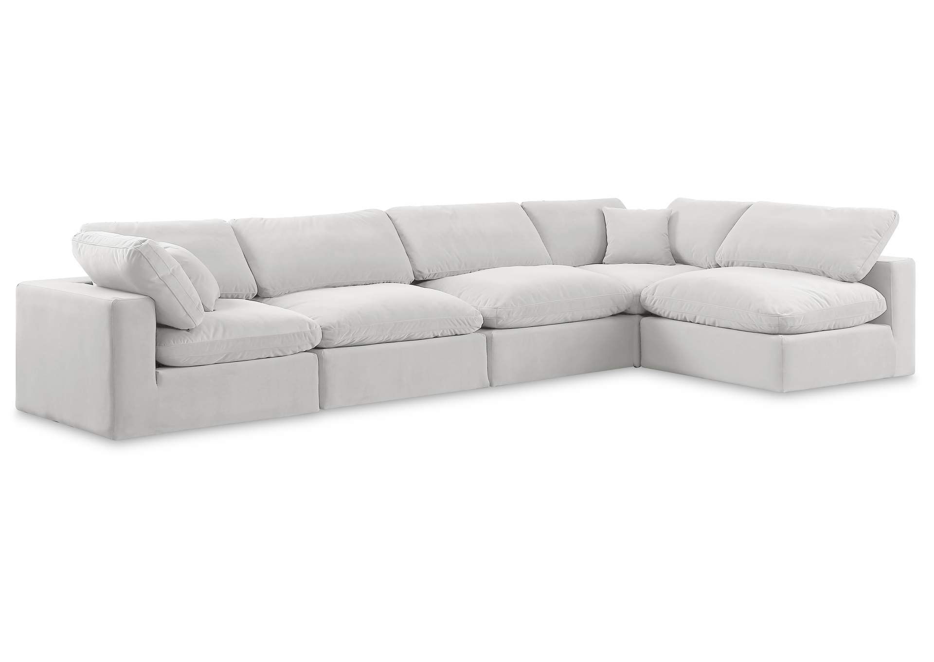 Comfy Cream Velvet Modular Sectional,Meridian Furniture