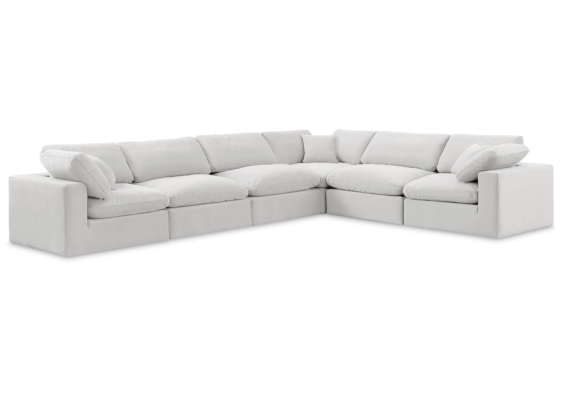 Comfy Cream Velvet Modular Sectional,Meridian Furniture