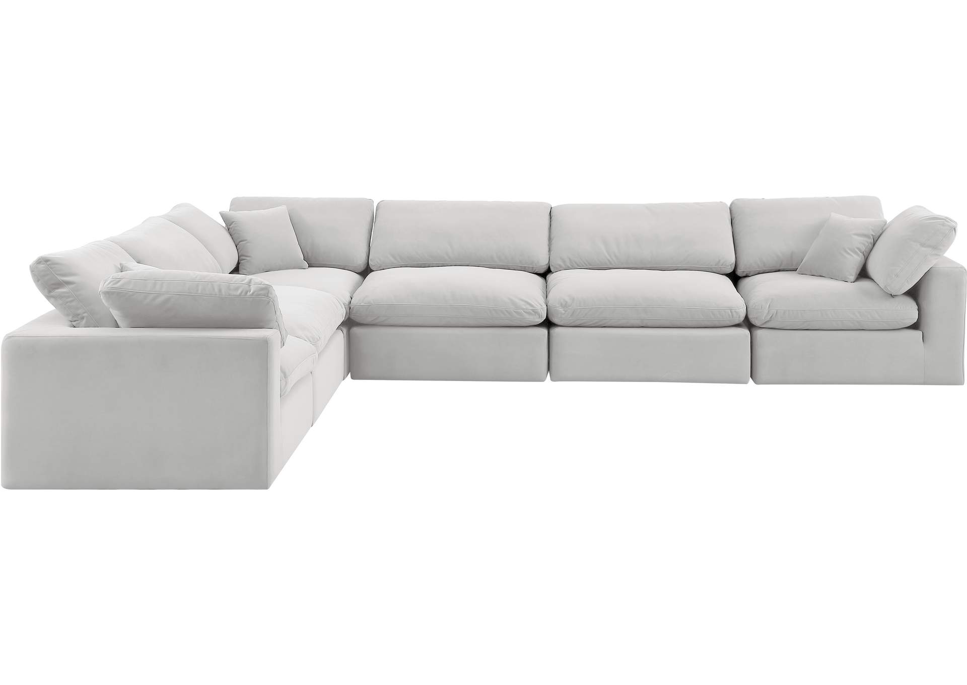 Comfy Cream Velvet Modular Sectional,Meridian Furniture