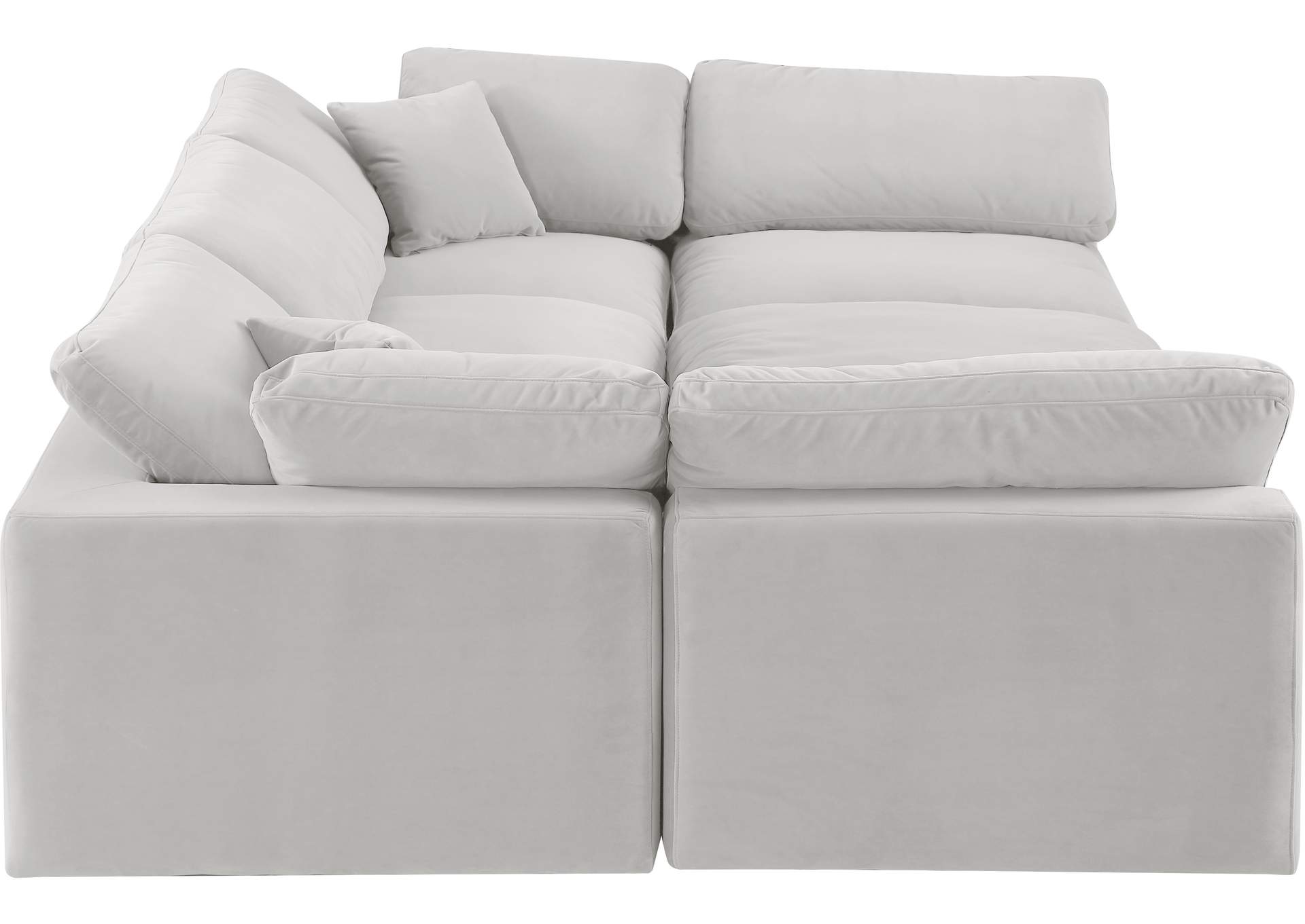 Comfy Cream Velvet Modular Sectional,Meridian Furniture
