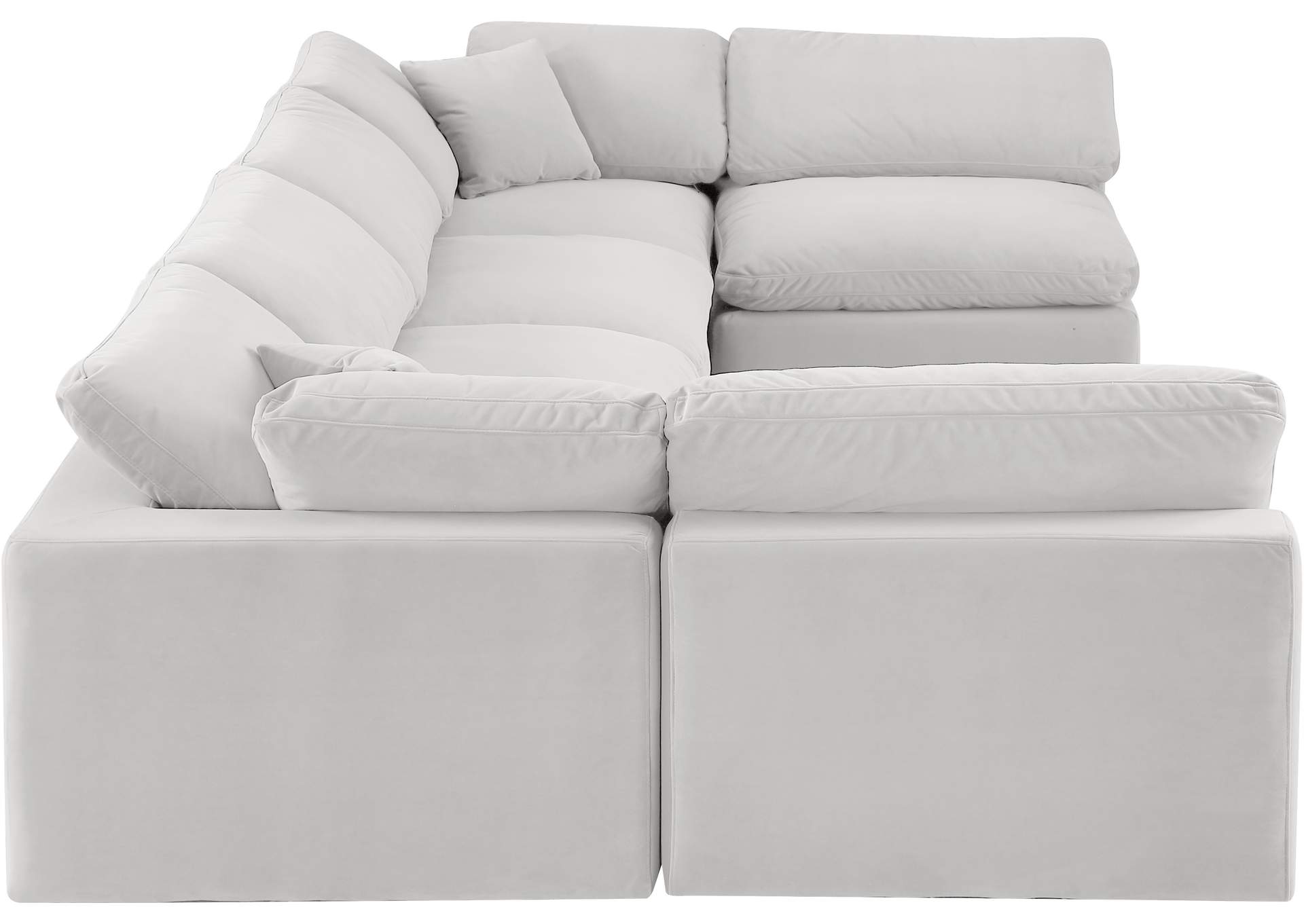 Comfy Cream Velvet Modular Sectional,Meridian Furniture