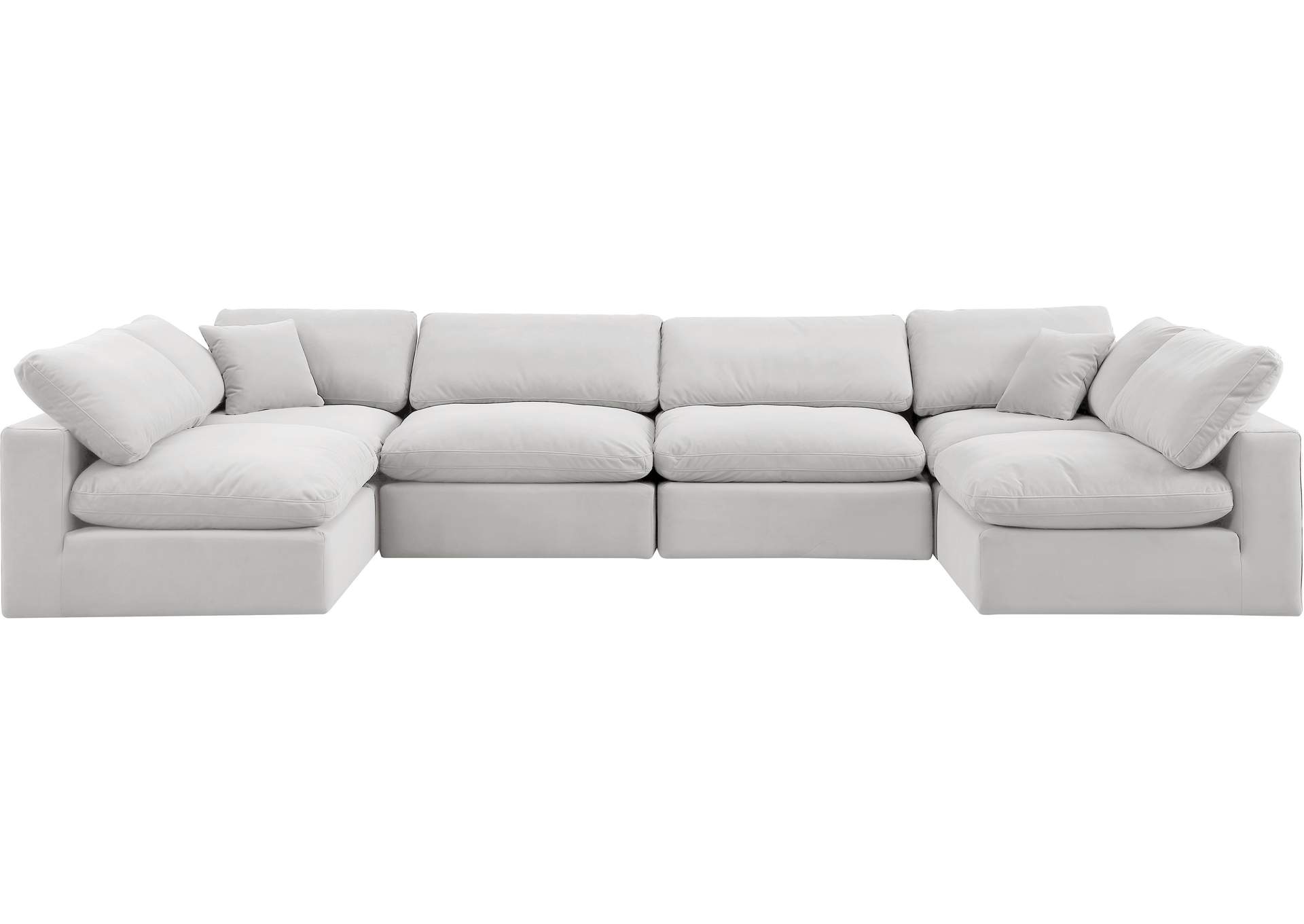 Comfy Cream Velvet Modular Sectional,Meridian Furniture