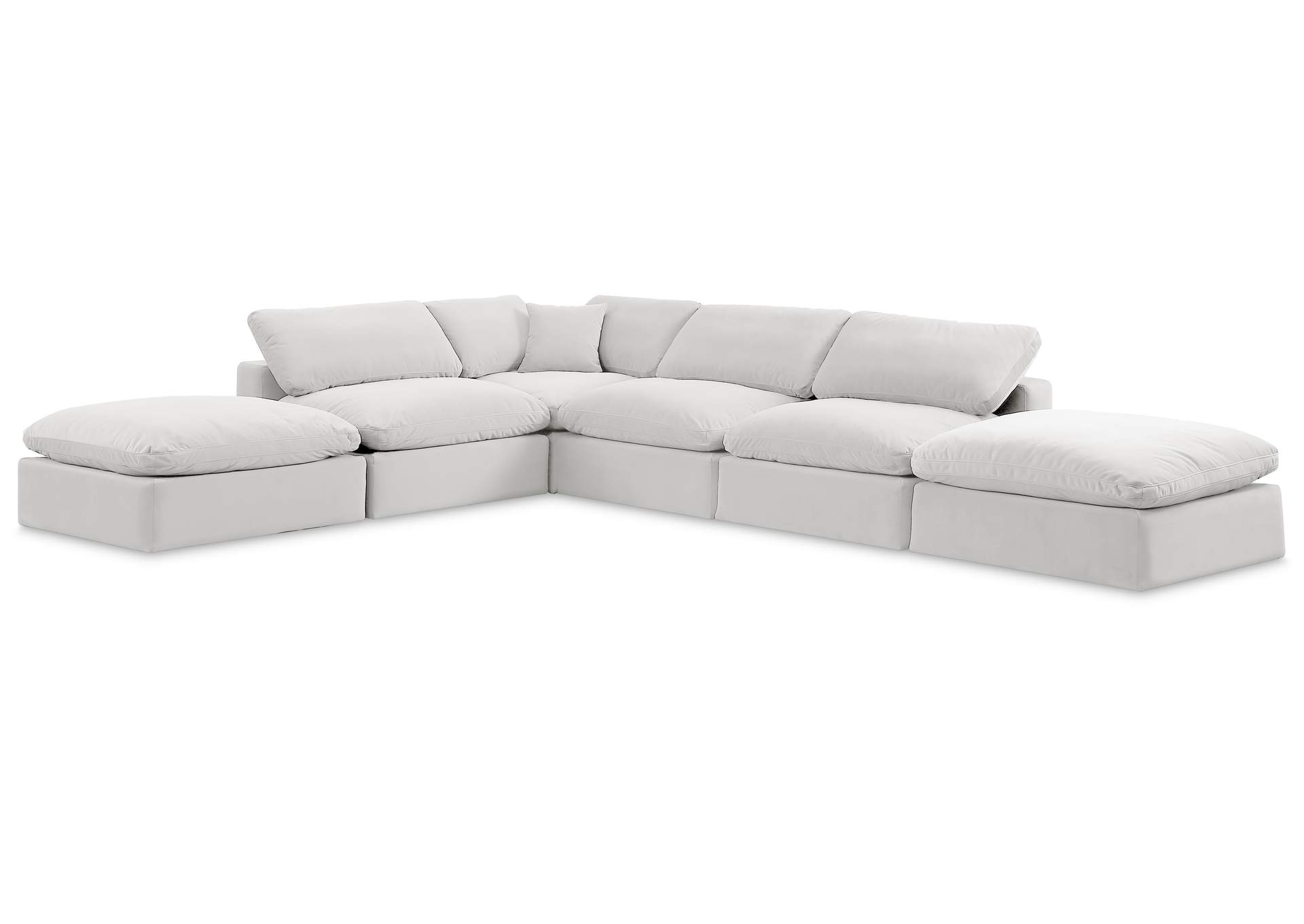Comfy Cream Velvet Modular Sectional,Meridian Furniture