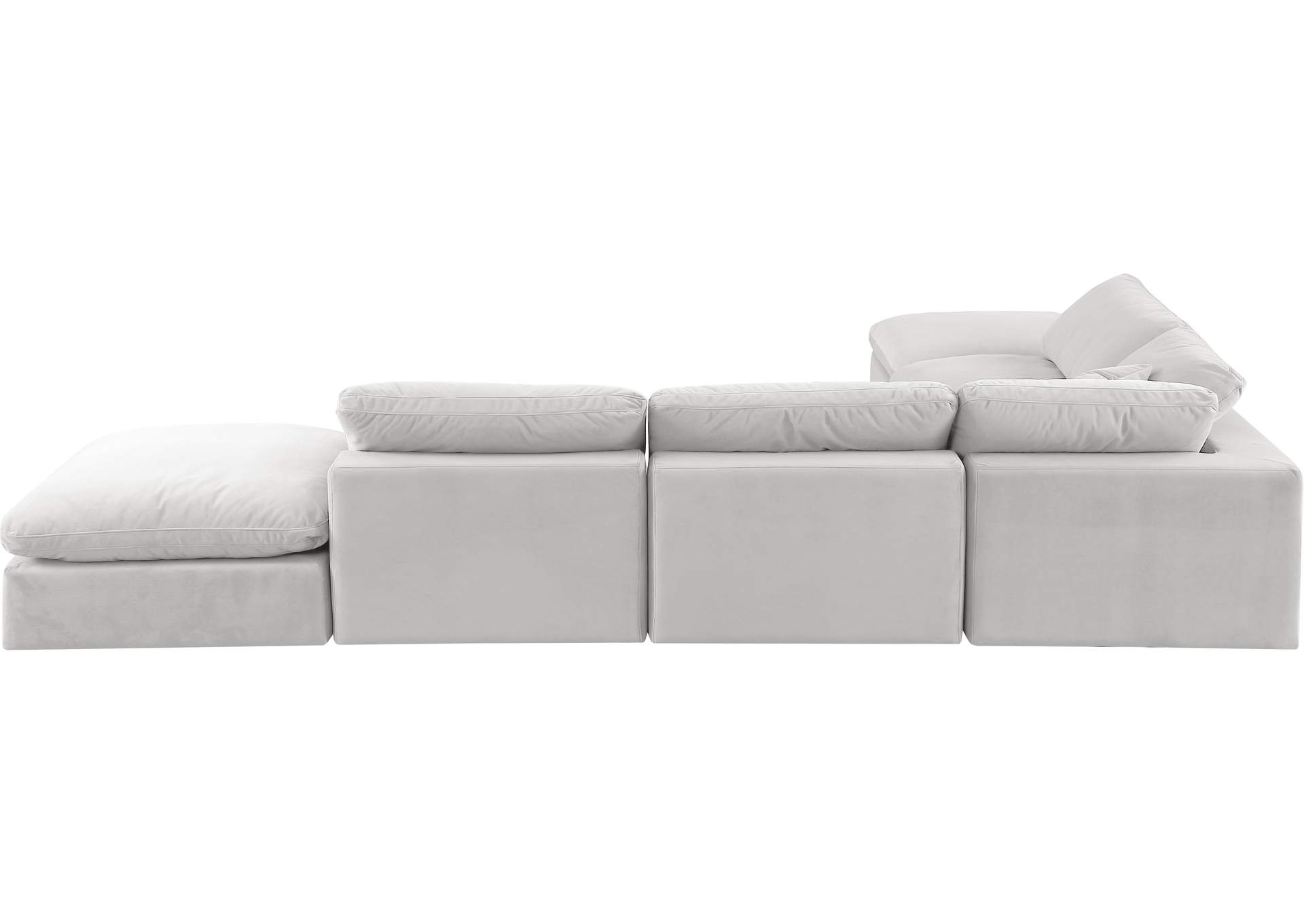 Comfy Cream Velvet Modular Sectional,Meridian Furniture