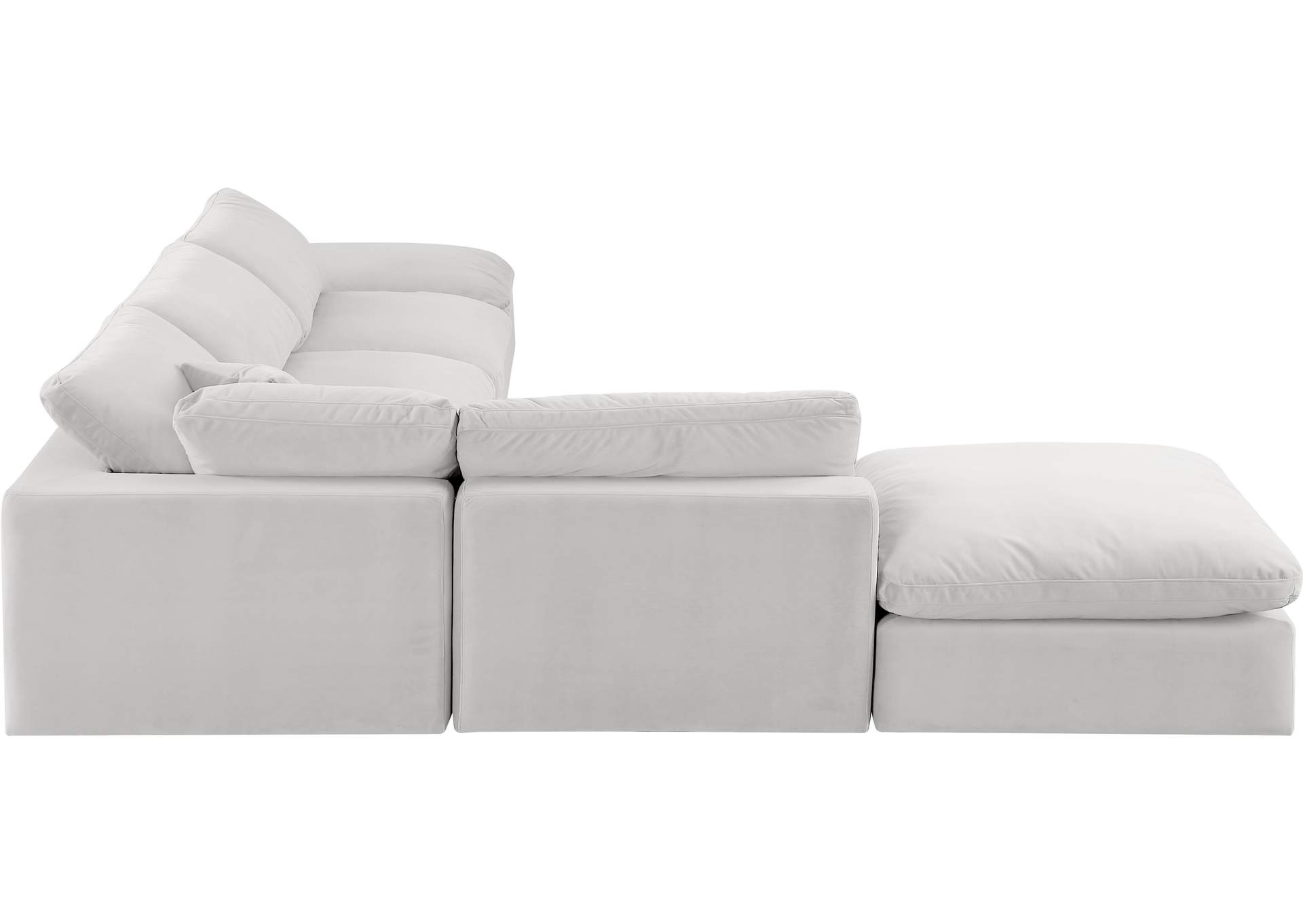 Comfy Cream Velvet Modular Sectional,Meridian Furniture