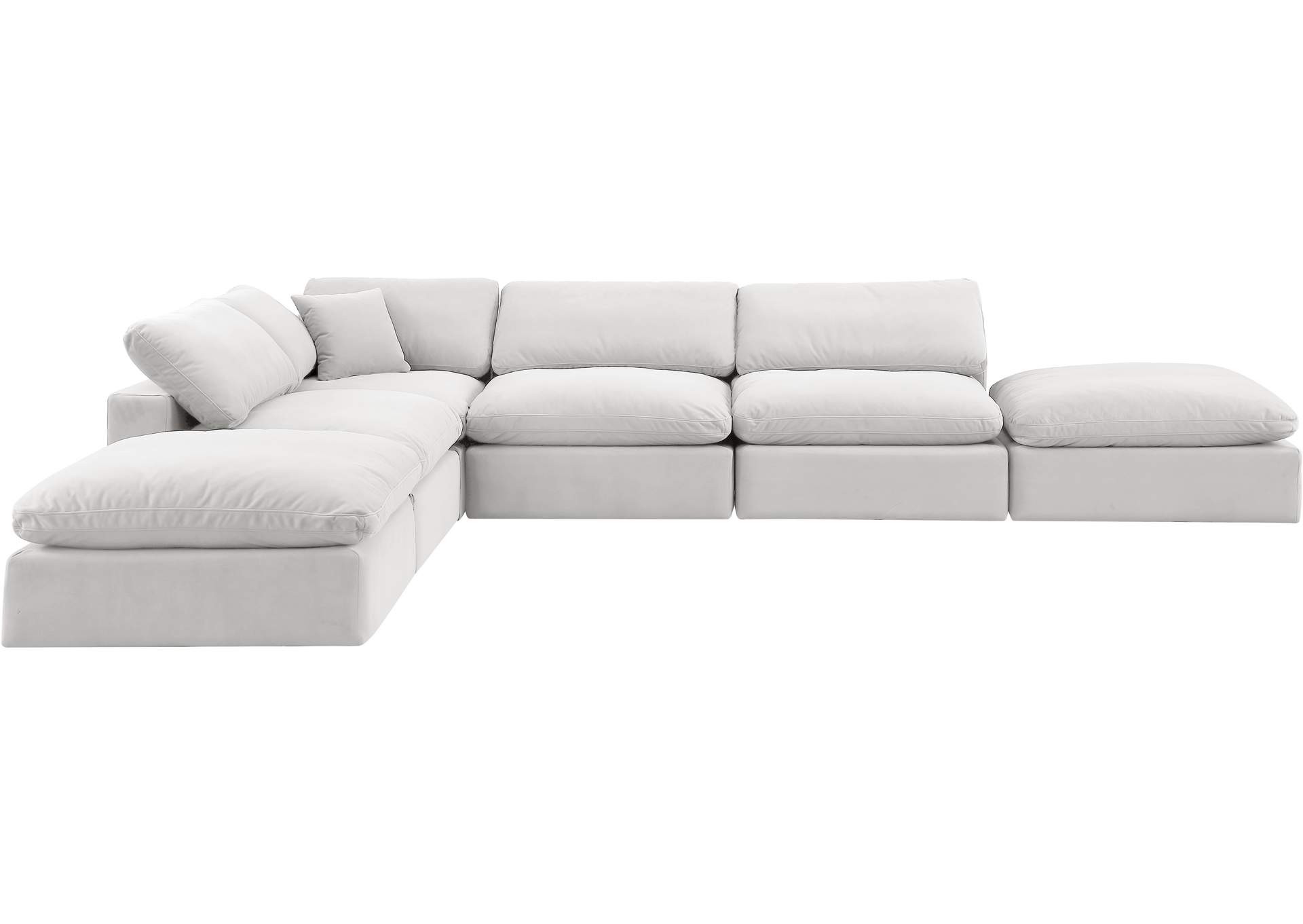 Comfy Cream Velvet Modular Sectional,Meridian Furniture