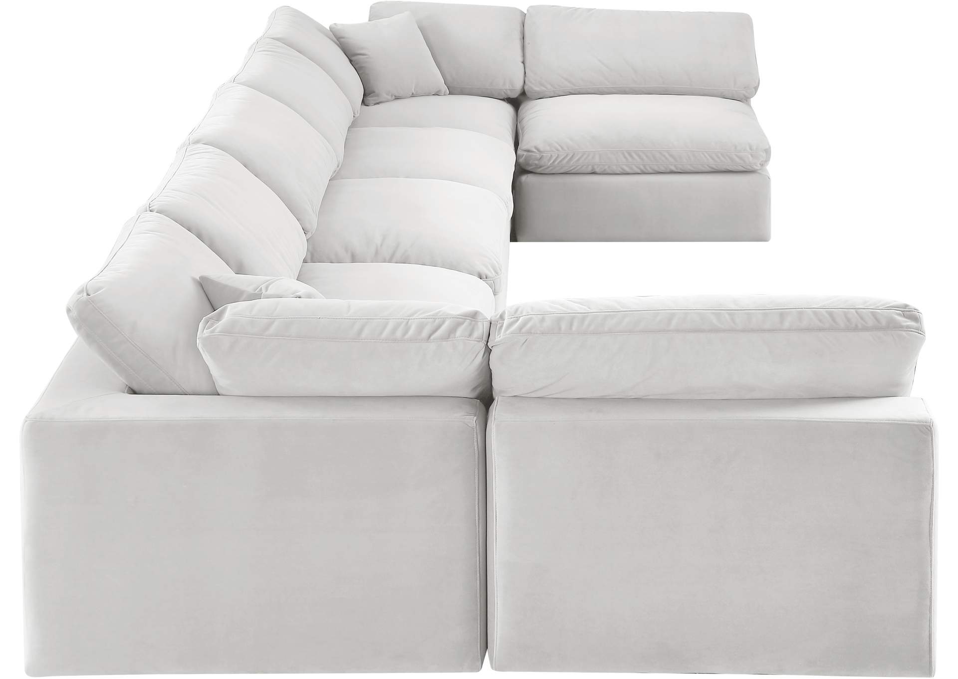 Comfy Cream Velvet Modular Sectional,Meridian Furniture