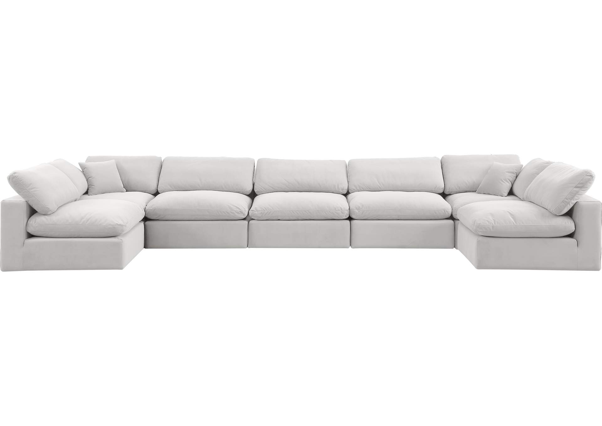 Comfy Cream Velvet Modular Sectional,Meridian Furniture