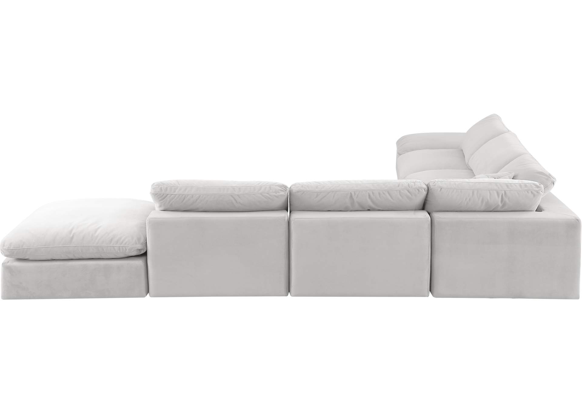 Comfy Cream Velvet Modular Sectional,Meridian Furniture