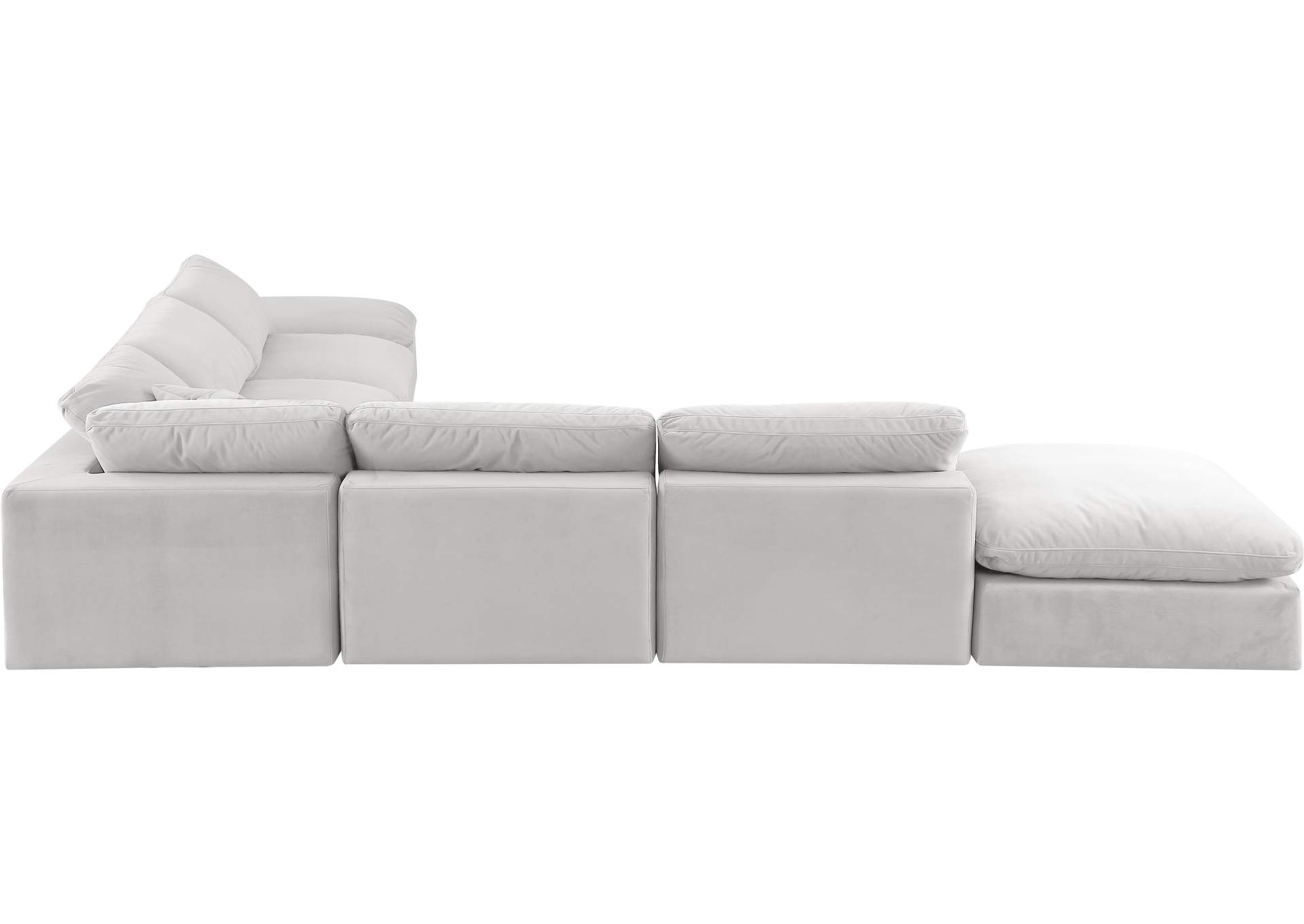 Comfy Cream Velvet Modular Sectional,Meridian Furniture