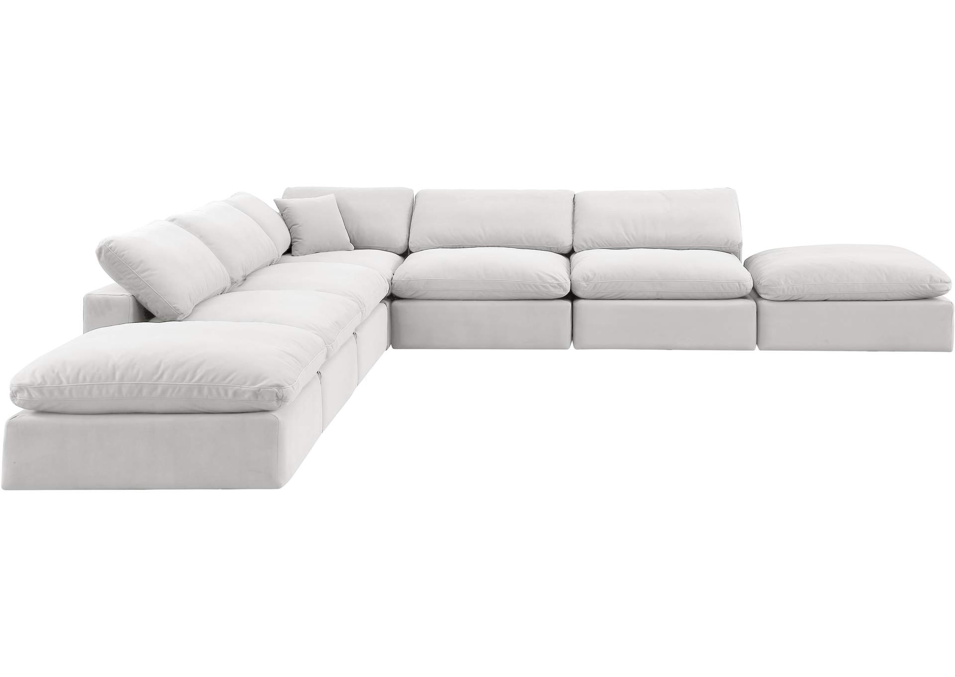 Comfy Cream Velvet Modular Sectional,Meridian Furniture
