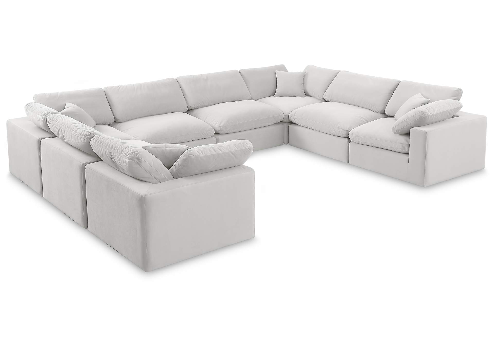 Comfy Cream Velvet Modular Sectional,Meridian Furniture