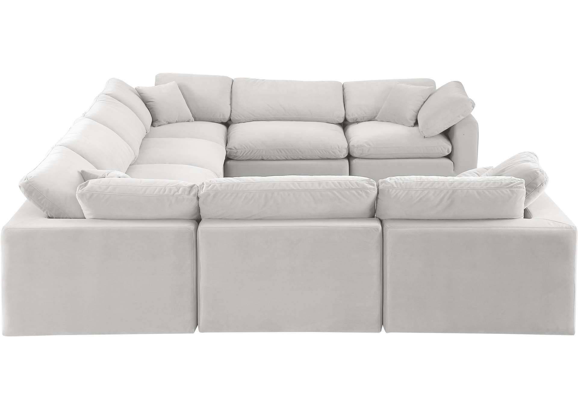 Comfy Cream Velvet Modular Sectional,Meridian Furniture