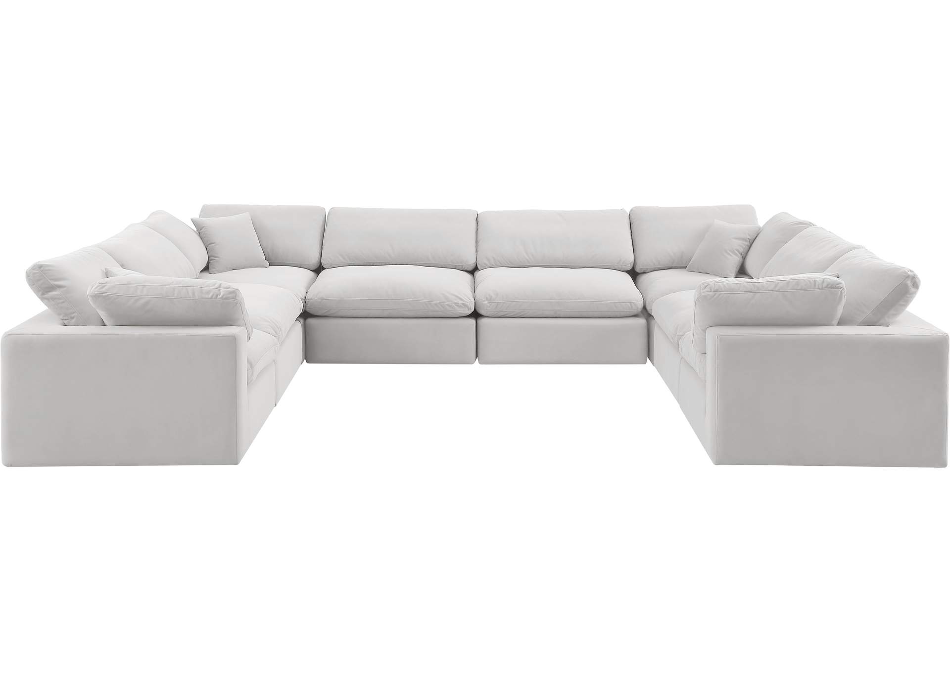 Comfy Cream Velvet Modular Sectional,Meridian Furniture