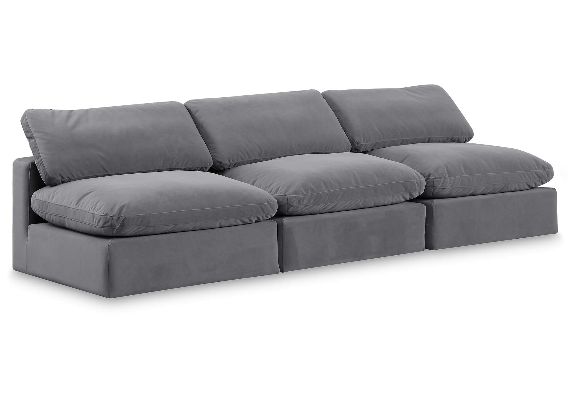Comfy Grey Velvet Modular Sofa,Meridian Furniture