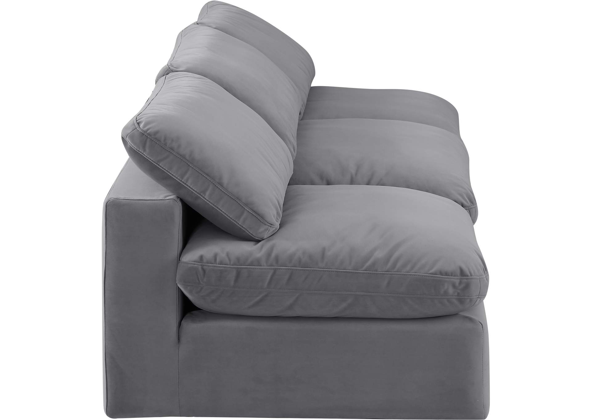 Comfy Grey Velvet Modular Sofa,Meridian Furniture