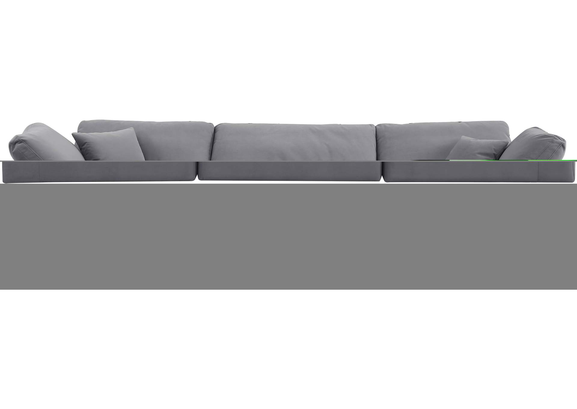 Comfy Grey Velvet Modular Sofa,Meridian Furniture