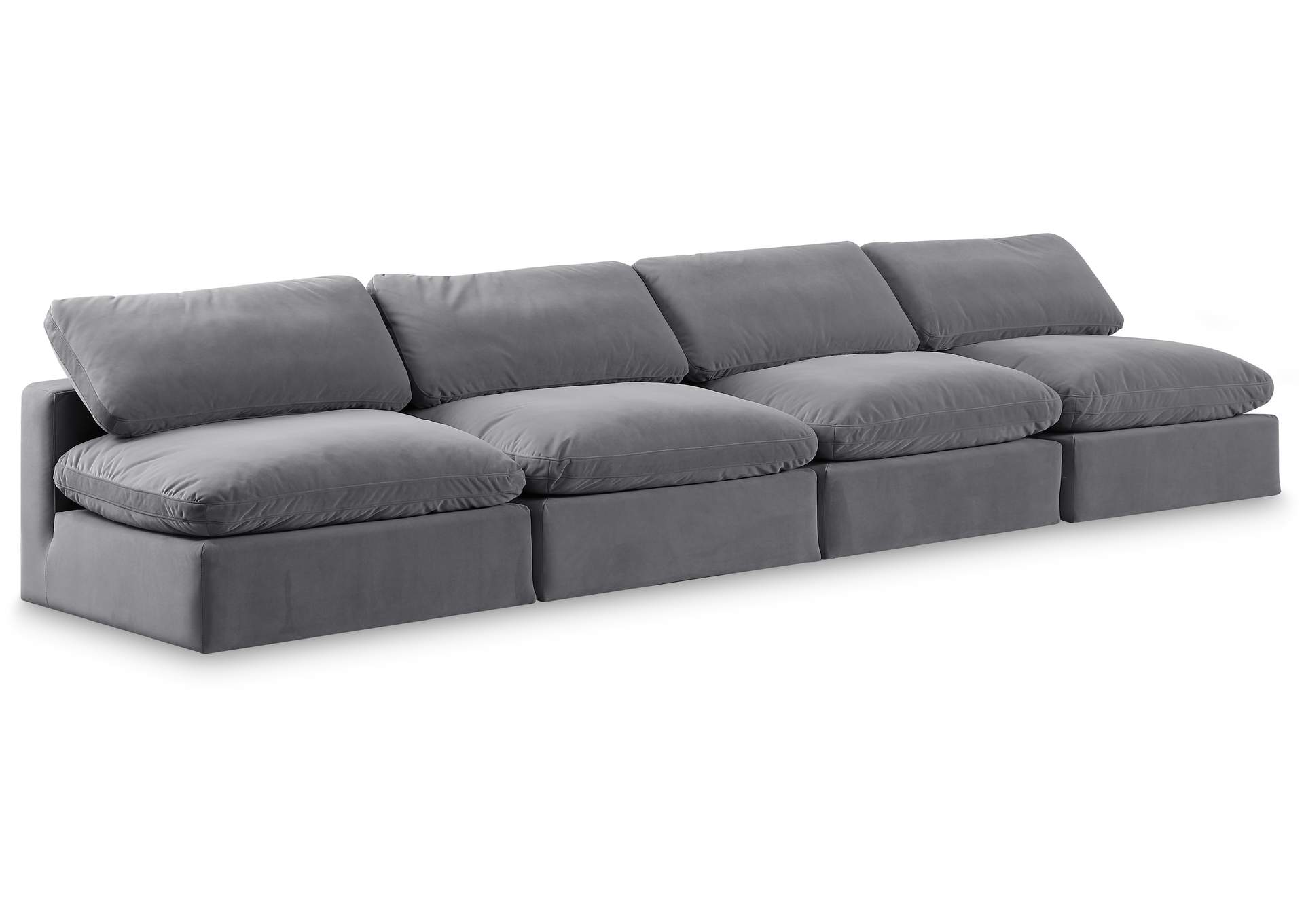 Comfy Grey Velvet Modular Sofa,Meridian Furniture