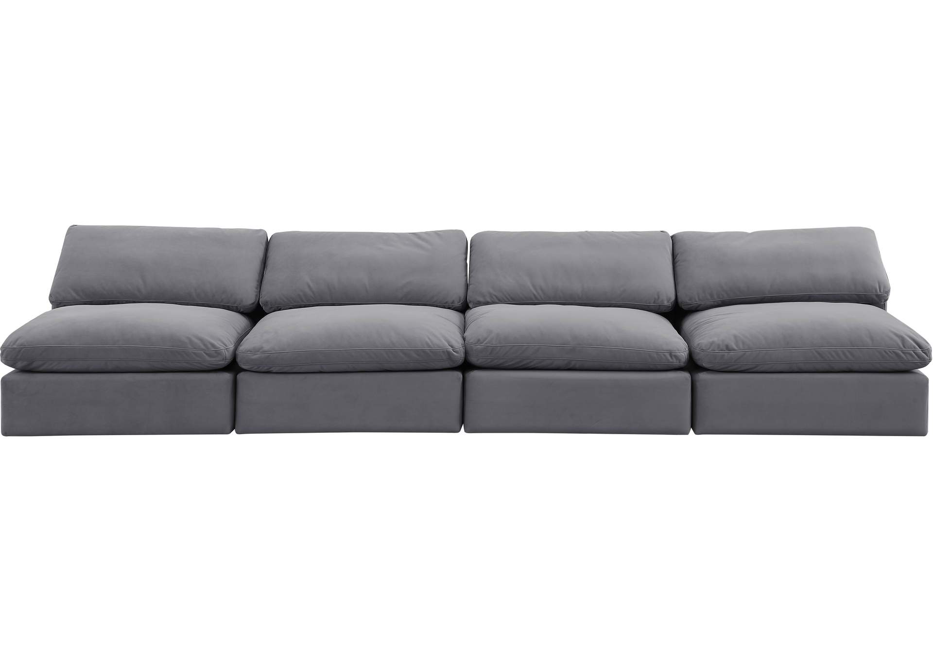 Comfy Grey Velvet Modular Sofa,Meridian Furniture