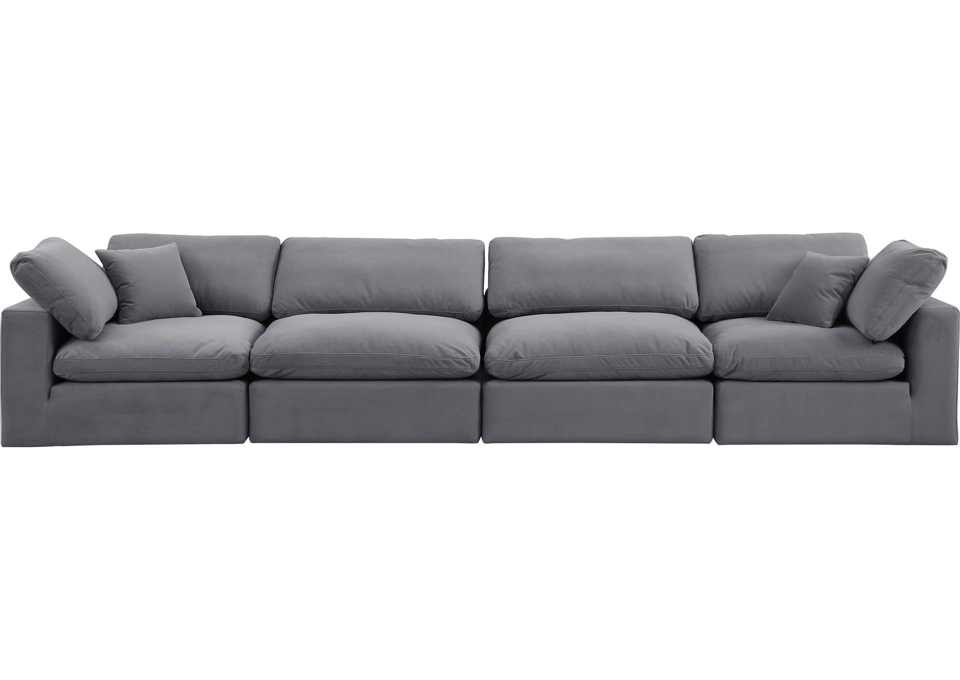 Comfy Grey Velvet Modular Sofa,Meridian Furniture