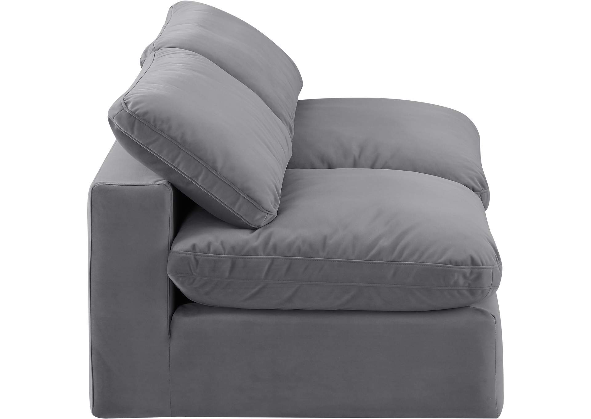 Comfy Grey Velvet Modular Sofa,Meridian Furniture