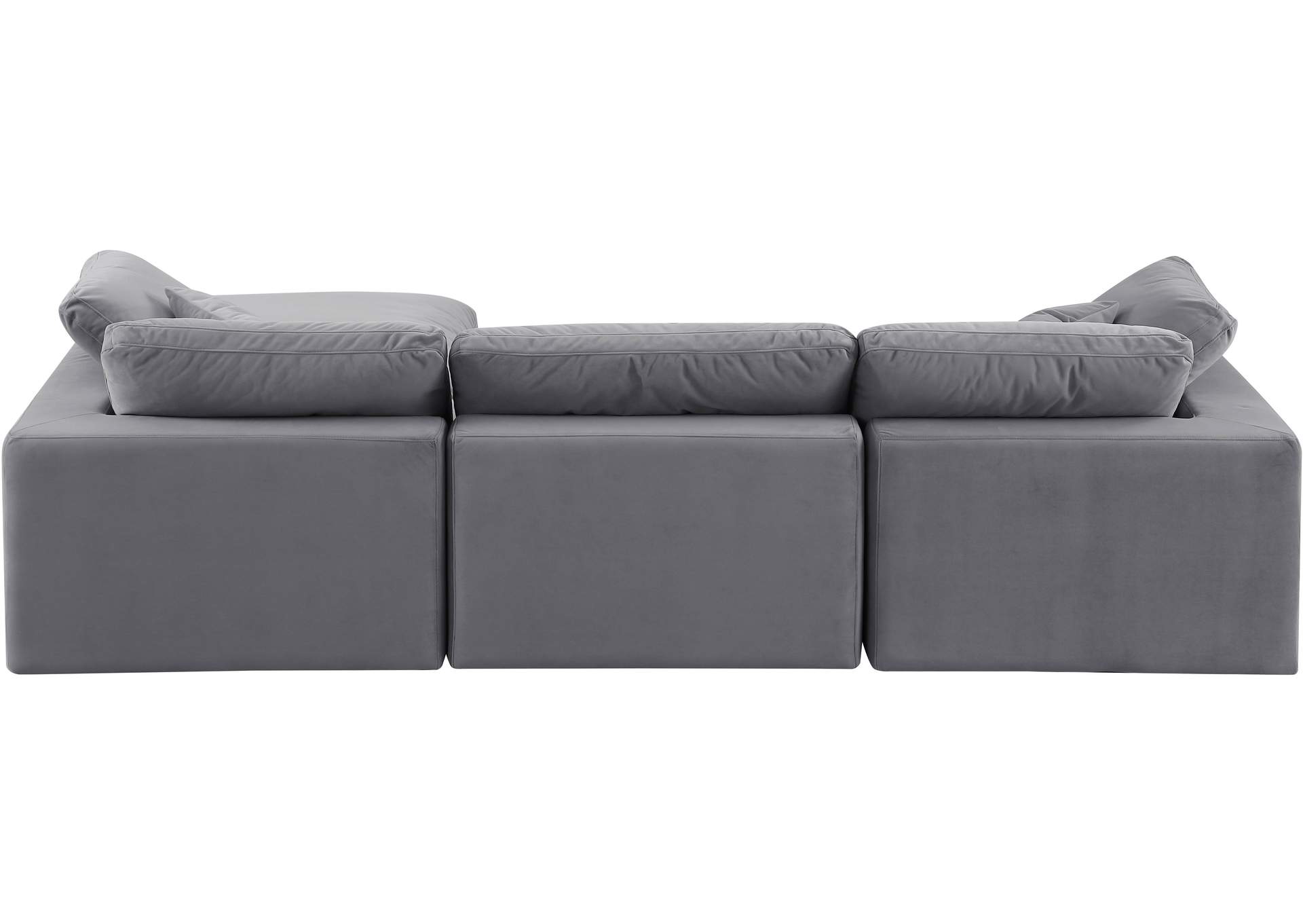Comfy Grey Velvet Modular Sectional,Meridian Furniture