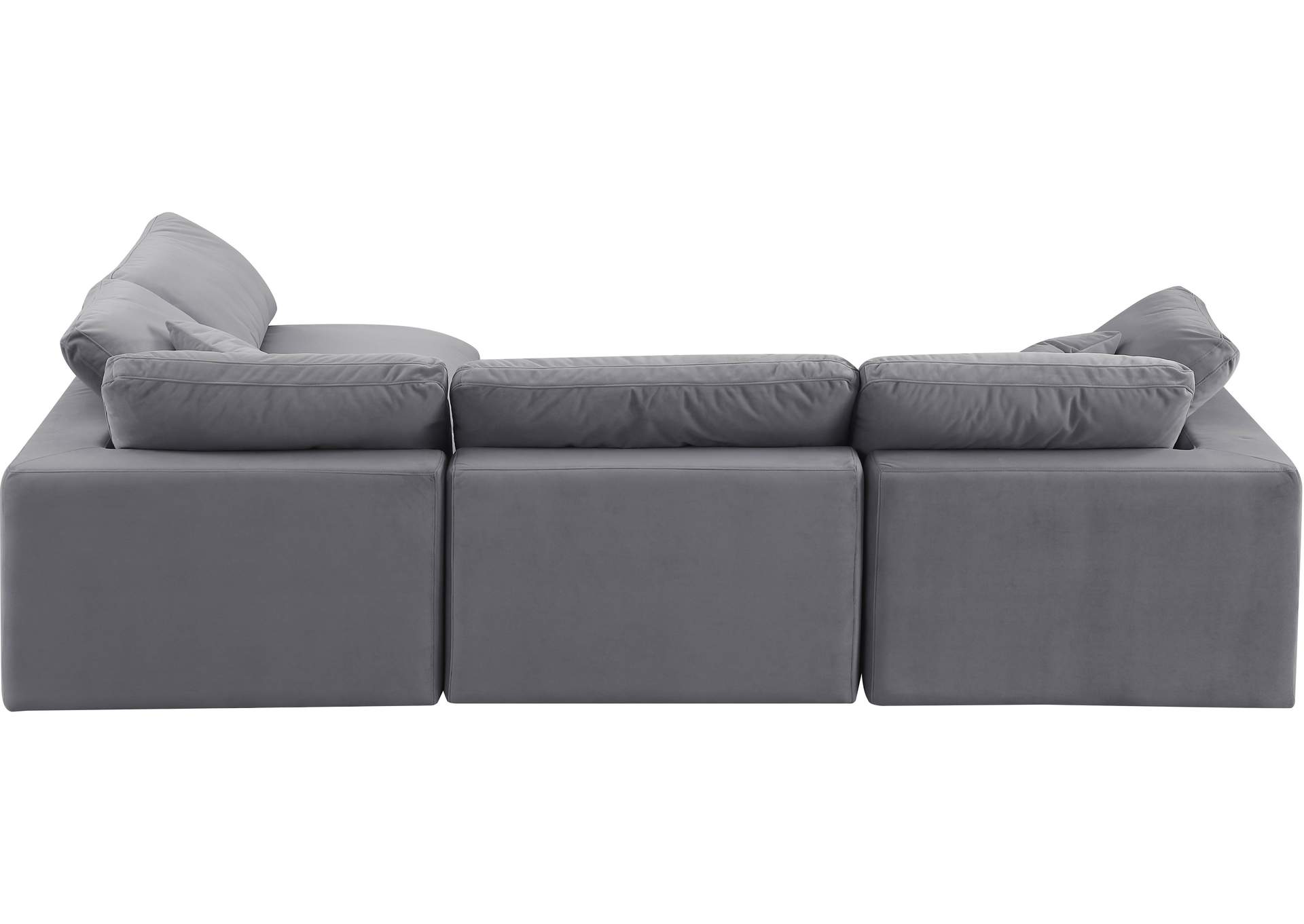 Comfy Grey Velvet Modular Sectional,Meridian Furniture