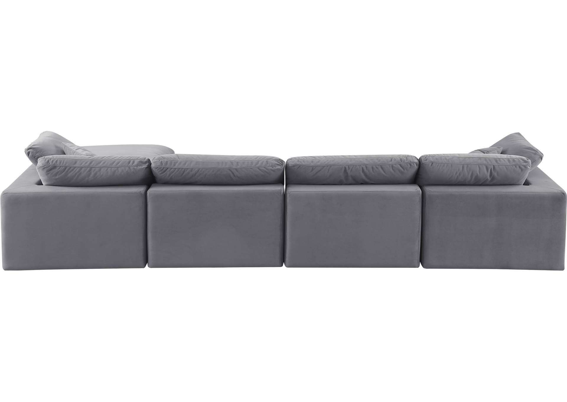 Comfy Grey Velvet Modular Sectional,Meridian Furniture