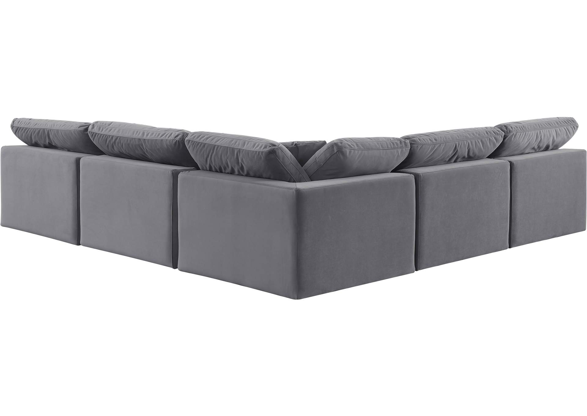 Comfy Grey Velvet Modular Sectional,Meridian Furniture