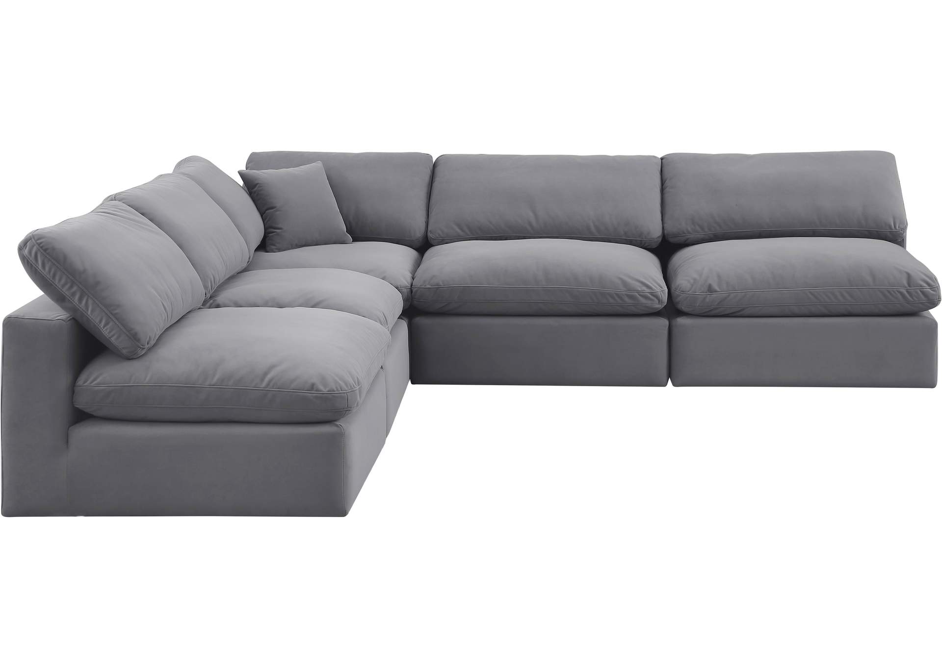Comfy Grey Velvet Modular Sectional,Meridian Furniture