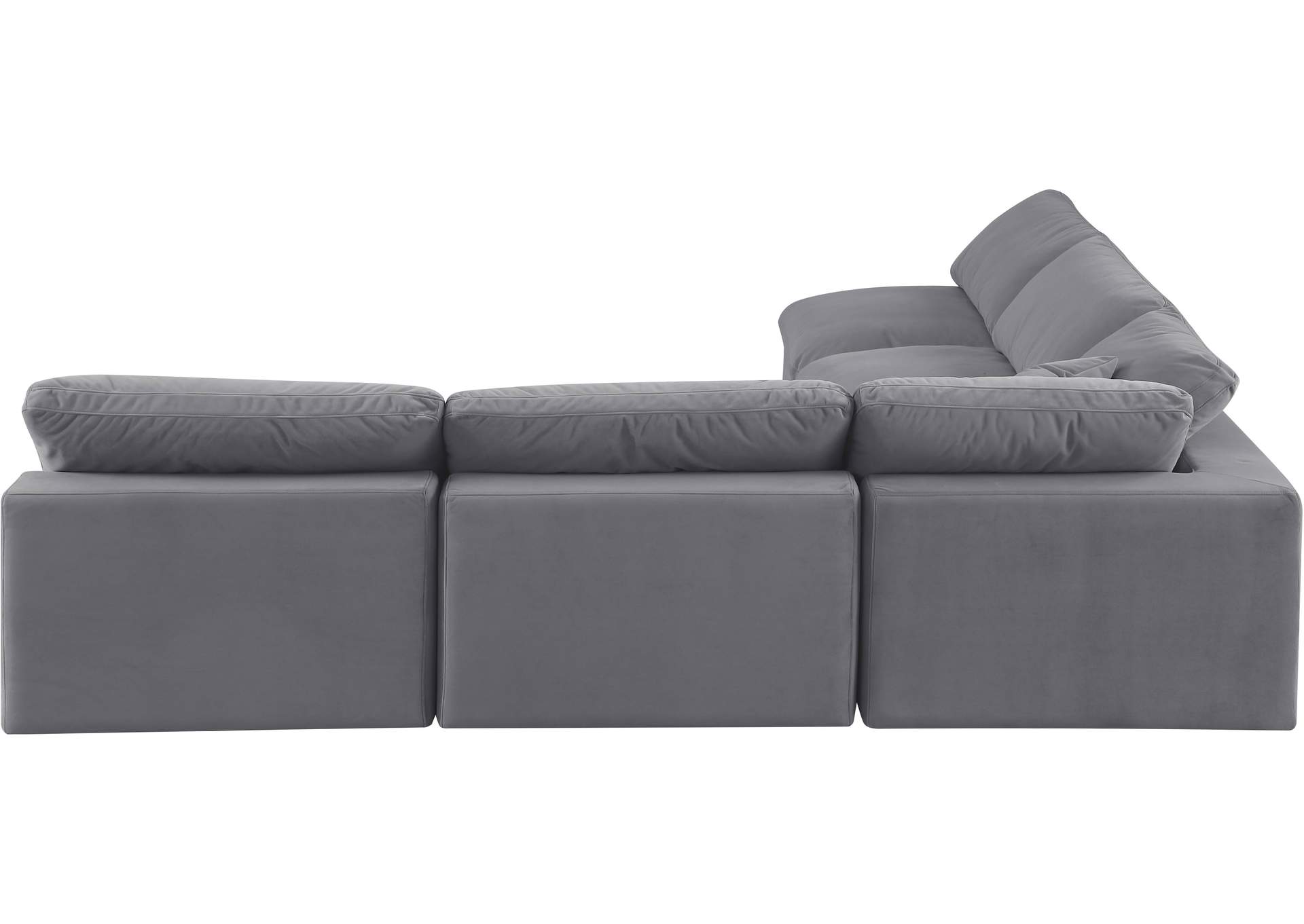 Comfy Grey Velvet Modular Sectional,Meridian Furniture