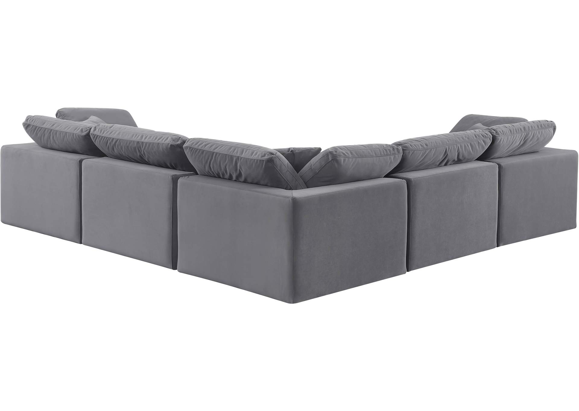 Comfy Grey Velvet Modular Sectional,Meridian Furniture